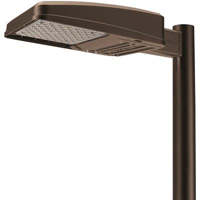 FD.Viper 400-Watt Equivalent Integrated LED Dark Bronze Outdoor Security Area Light with Arm