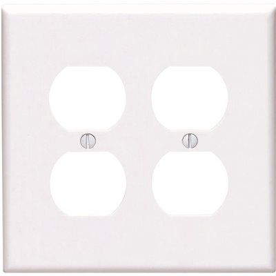 WALLPLATE MIDI 2-GANG DUPLEX NYLON WHITE