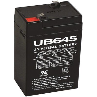 UPG 6-Volt 4.5Ah Maintenance-Free UL Listed Exit Lighting and Emergency Lighting Security Battery