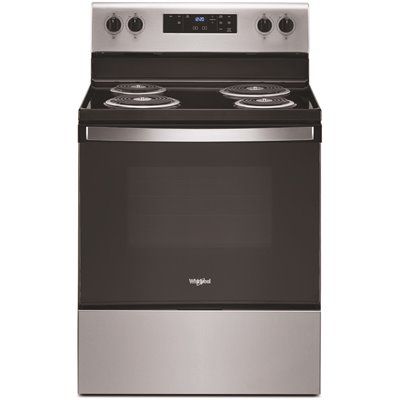 Whirlpool 30 in. 4.8 cu. ft. 4 Burner Element Electric Range with Self-Cleaning in Stainless Ste