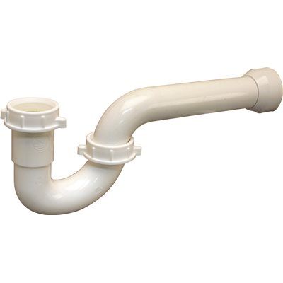 PVC P-TRAP WITH SOLVENT WELD ADAPTER, 1-1/2 IN.