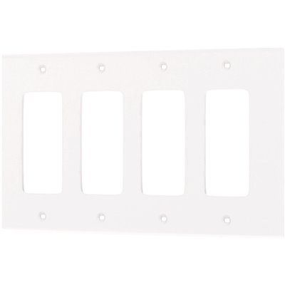 Leviton White 4-Gang Decorator/Rocker Wall Plate (1-Pack)
