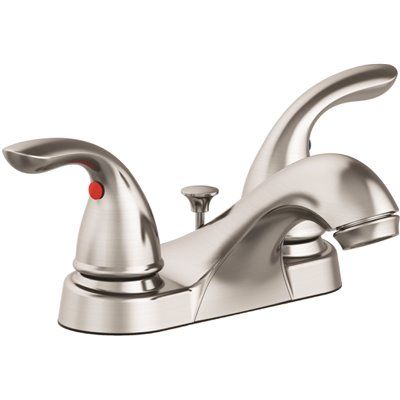 Seasons Premier Lead-Free 4 in. Centerset 2-Handle Bathroom Faucet with Brass Pop-Up in PVD Brus