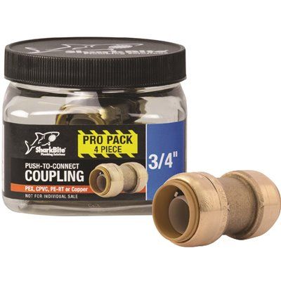 SharkBite 3/4 in. Push-to-Connect Brass Coupling Fitting Pro Pack (4-Pack)