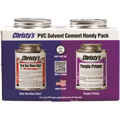 Christy&#39;s 8 oz. PVC Red Hot Blue Glue and Purple Primer Handy Pack