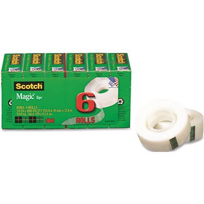 FD.Scotch 3/4 in. x 1000 in. Magic Tape Refill, (6-Pack)