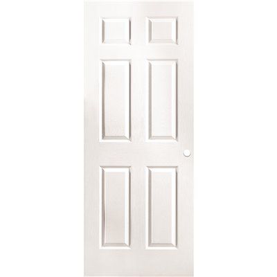 Masonite 32 in. x 80 in. Primed Textured 6-Panel Hollow Core Composite Interior Door Slab with B