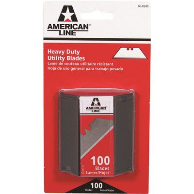 AMERICAN SAFETY RAZOR® TWO NOTCH UTILITY BLADES, WITH SAFETY DISPENSER, 100 BLADES PER PACK