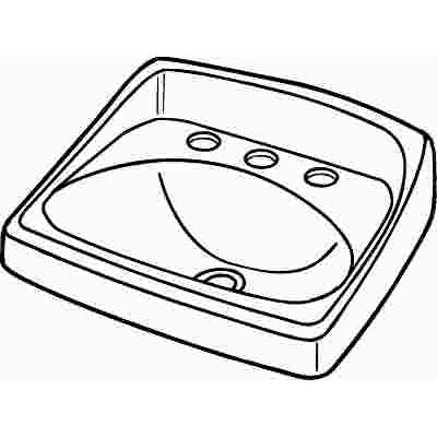 American Standard Lucerne Wall-Mounted Bathroom Vessel Sink with Faucet Holes on 4 in. Center in