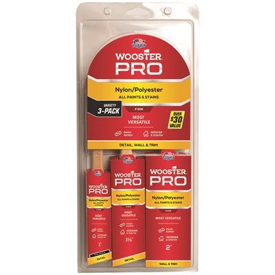 Wooster 1 in. Pro Thin Angle Sash, 1-1/2 in. Angle Sash, 2 in. Nylon/Polyester Flat Paint Brush