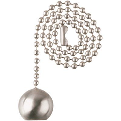 PULL CHAIN 12 IN., BRUSHED NICKEL
