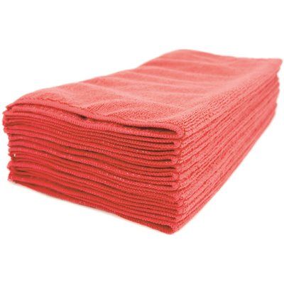 Renown 16 in. x 16 in. Premium Microfiber Cloth in Red (12-Pack)
