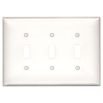 Three Gang Switch Cover - White