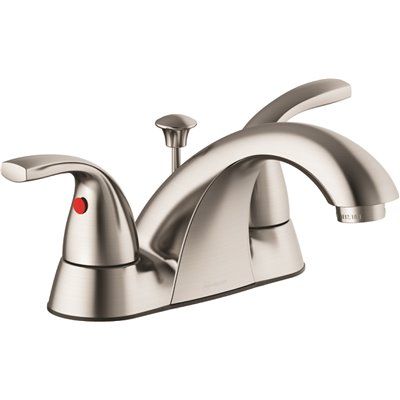 Seasons Seasons Anchor Point 4 in. Centerset Double-Handle Bathroom Faucet in Brushed Nickel wit