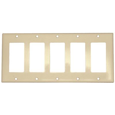 Leviton White 5-Gang Decorator/Rocker Wall Plate (1-Pack)