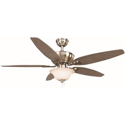 Hampton Bay Carrolton II, 52 in. Indoor Brushed Nickel Ceiling Fan with Led Dome Light Kit