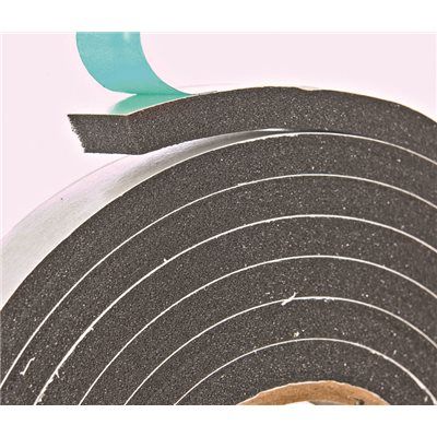 RUBBER FOAM TAPE 3/8&#39;X 5/16&#39;X 10&#39;BLACK