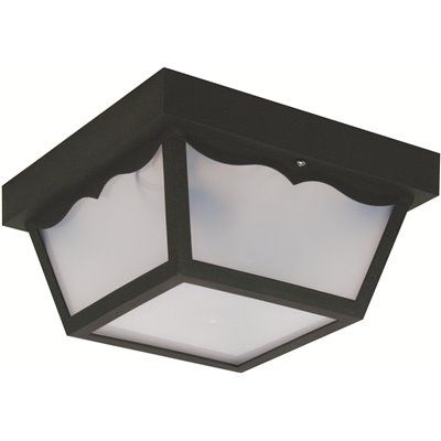 FD.10.25 in. Black Square Outdoor Ceiling Flush Mount Fixture
