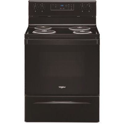 Whirlpool 30 in. 4.8 cu. ft. 4-Burner Electric Range with Keep Warm Setting in Black with Storag