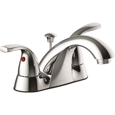 Seasons Anchor Point 4 in. Centerset Double-Handle Bathroom Faucet in Chrome with Quick Install