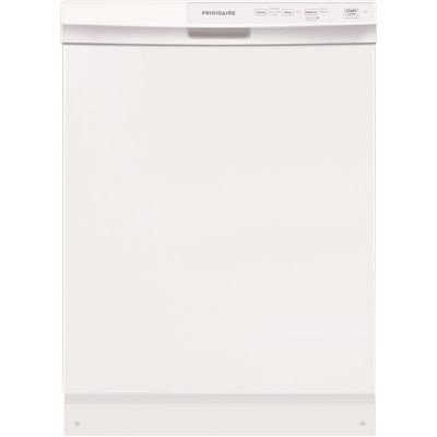 Frigidaire 24 In. in. Front Control Built-In Tall Tub Dishwasher in White with 3-Cycles, 55 dBA
