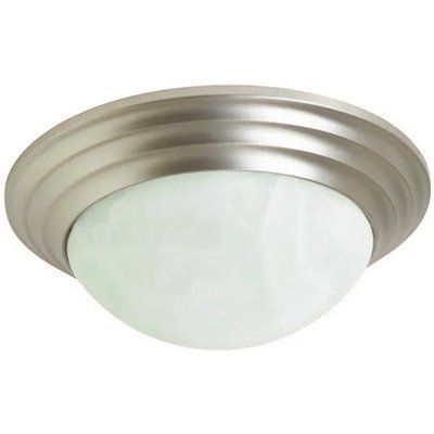 Basic Twist Lock 8.75 in. 2-Light Satin Nickel Flush Mount Ceiling Fixture