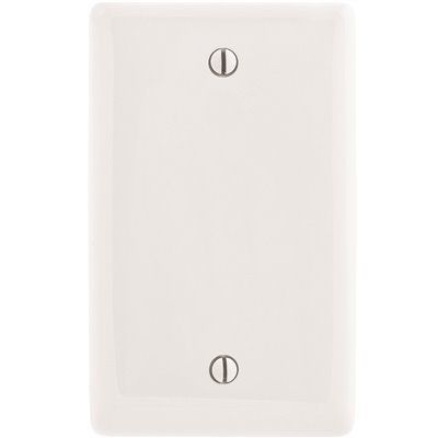 HUBBELL WIRING 1-Gang White Medium Size Box Mount Blank Wall Plate