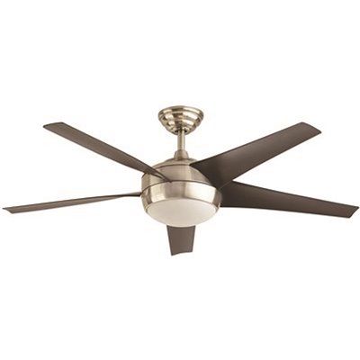 WINDWARD IV 52 IN. INDOOR CEILING FAN WITH LED BOWL LIGHT KIT, DIMMABLE, BRUSHED NICKEL WITH BLA