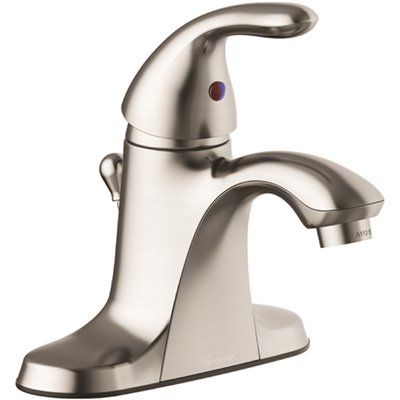 Seasons Anchor Point 4 in. Centerset Single-Handle Bathroom Faucet in Brushed Nickel with Quick