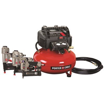 Porter-Cable 6 Gal. Portable Electric Air Compressor with 16-Gauge, 18-Gauge and 23-Gauge Nailer