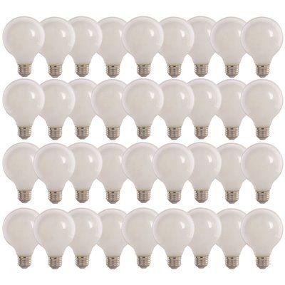 FD.40-Watt Equivalent G25 Dimmable Filament ENERGY STAR White Glass Globe E26 LED Light Bulb,