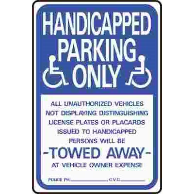 HANDICAPPED PARKING ONLY SIGN