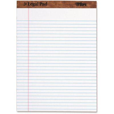 FD.TOPS Paper Pads Legal Rule Letter Size, White (50 Sheet Pads Dozen)