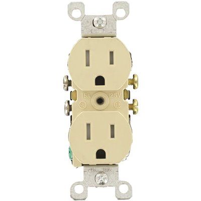 Leviton 15 Amp Tamper Resistant Duplex Outlet, Ivory (10-Pack)