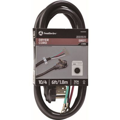 Southwire 6 ft. 10/4 Range Cord Black