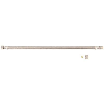 BrassCraft 3/8 in. Compression x 3/8 in. O.D. Compression with Nut and Sleeve x 20 in. Braided P