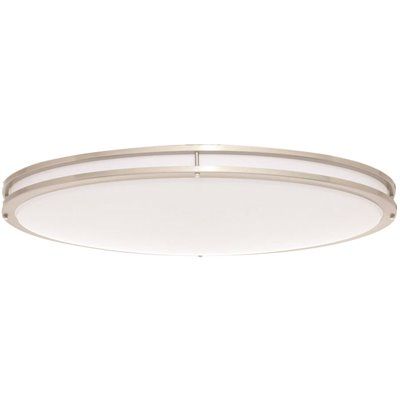 PRIVATE BRAND UNBRANDED 32 in. Oval Brushed Nickel Integrated LED Ceiling Flush Mount