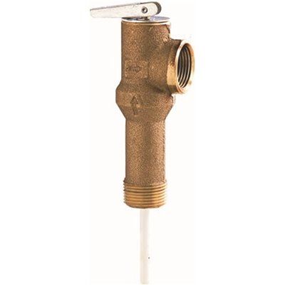 WATTS TEMPERATURE AND PRESSURE RELIEF VALVE, 3/4 IN. LONG SHANK, LEAD FREE