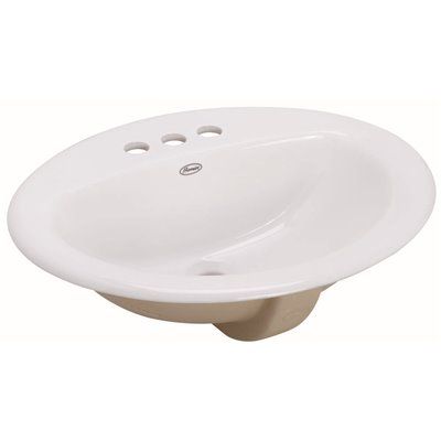 Premier 20 in. Oval Drop-In Bathroom Sink in White