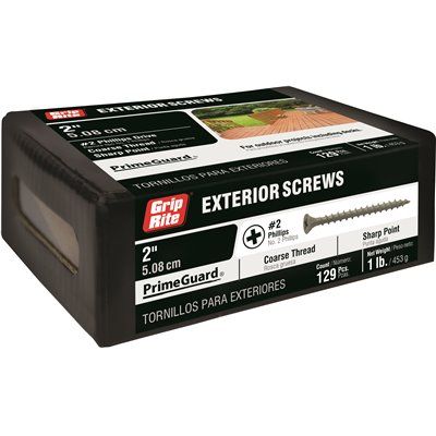 Grip-Rite #8 x 2 in. Phillips Bugle-Head Coarse Thread Sharp Point Polymer Coated Exterior Screw