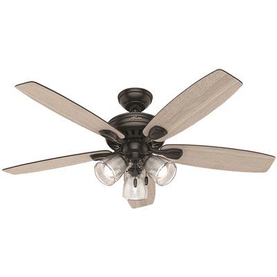 Hunter Highbury II 52 in. LED Indoor Matte Black Ceiling Fan with Light Kit