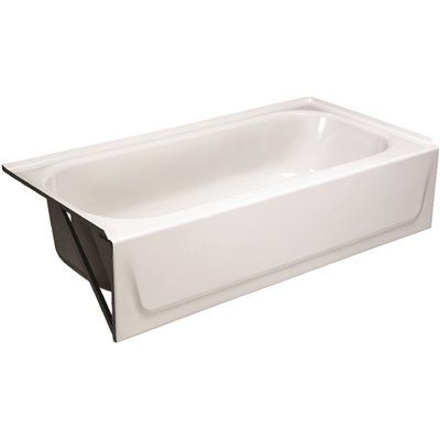 Bootz Industries Aloha 60 in. Left Drain Rectangular Alcove Soaking Bathtub in White