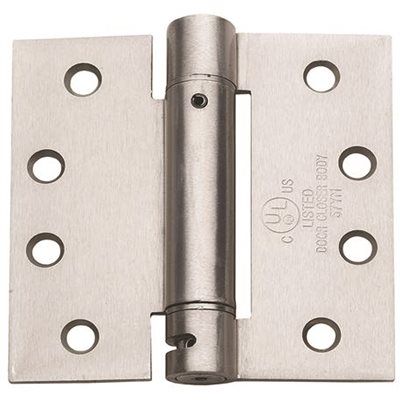 4 in. x 4 in. Satin Nickel Square Corner Spring Hinge