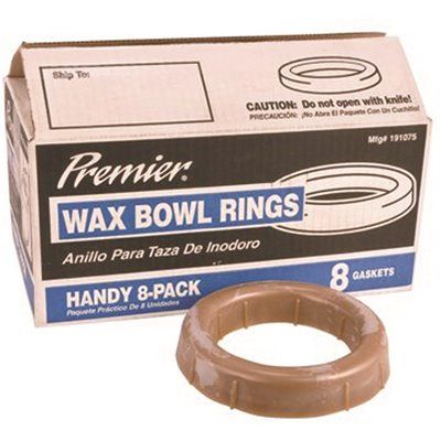 PREMIER TOILET BOWL WAX RING GASKET, PACK OF 8