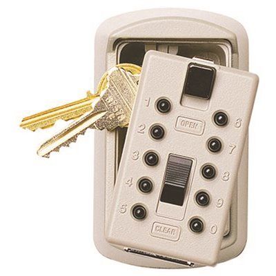 Kidde Mounted 2-Key Box with Pushbutton Combination Lock, Clay