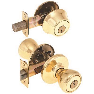 KWIKSET® SMARTKEY® TYLO ENTRY/DEADBOLT SET, 690T 3, POLISHED BRASS FINISH