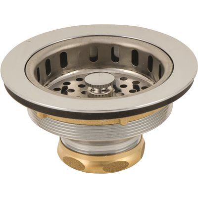 HEAVY DUTY SINK BASKET STRAINER, CHROME PLATED BRASS
