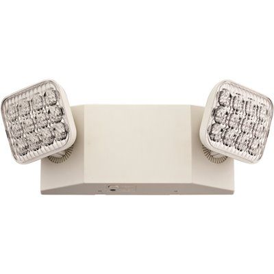 Lithonia Lighting 2-Light Wall Mount White Integrated LED Thermoplastic Emergency Light with Adj
