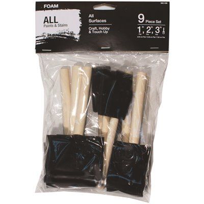 1 IN., 2 IN. AND 3 IN. FOAM PAINT BRUSH SET (9-PACK)