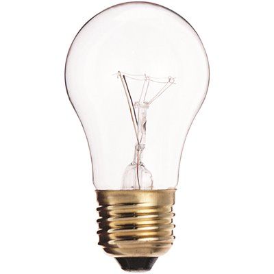 SATCO INCANDESCENT LAMP A15, 40 WATT, 130 VOLT, MEDIUM BASE, CLEAR, 2,500 AVERAGE RATED HOURS, 2